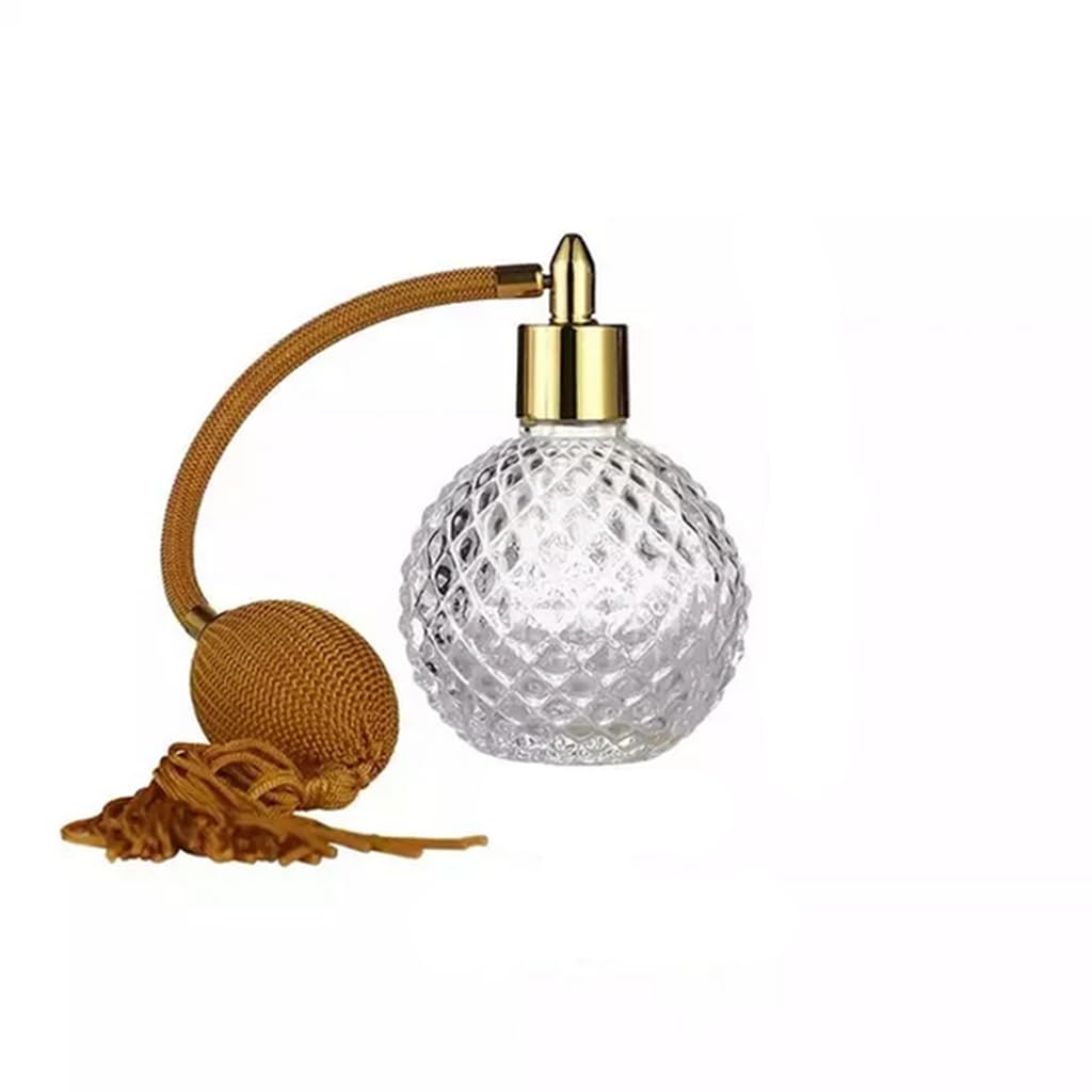80ml Clear Crystal Perfume Bottle Gold Long Spray Atomizer Refillable Glass W818