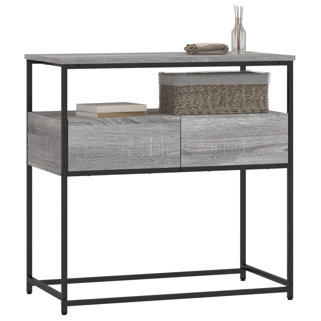 Brown Oak Look Console Table with 2 Drawers and 1 Shelf I558651