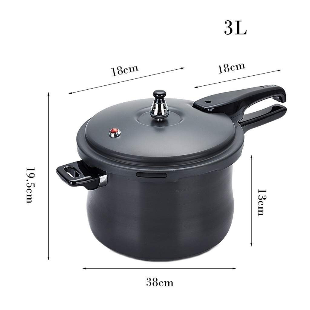 Black 3L Stainless Steel Pressure Cooker D2909