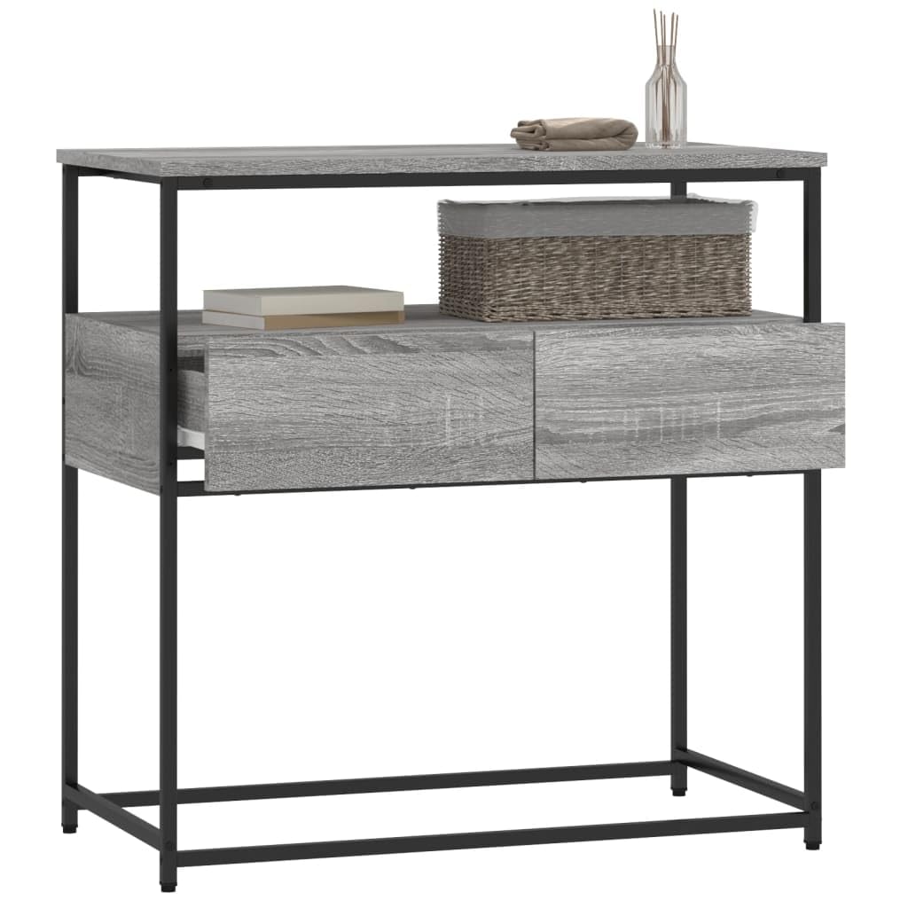 Brown Oak Look Console Table with 2 Drawers and 1 Shelf I558651