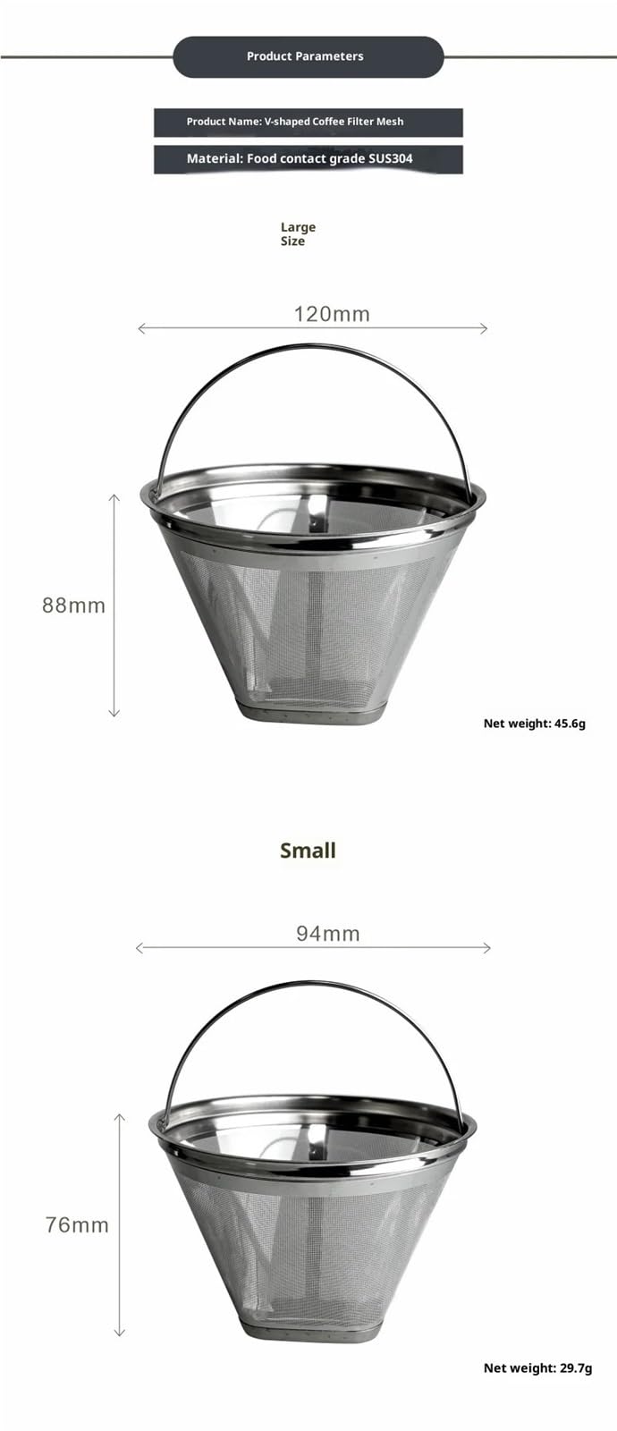Steel Reusable Coffee Filter 8-12 Cups P645