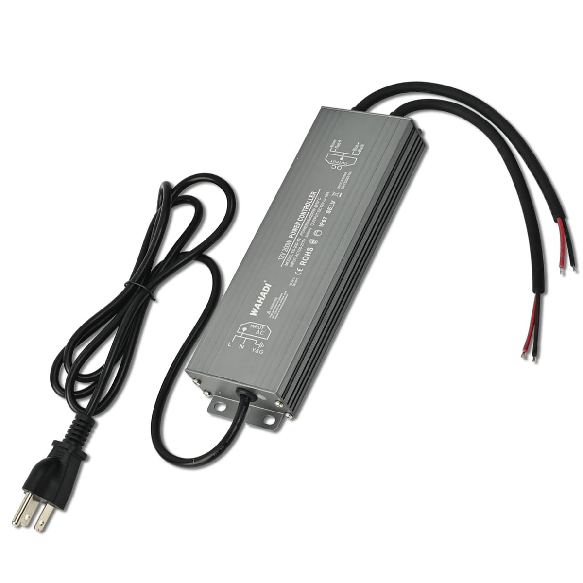 200W Waterproof LED Power Supply 100-277V AC to 12V DC Transformer K112