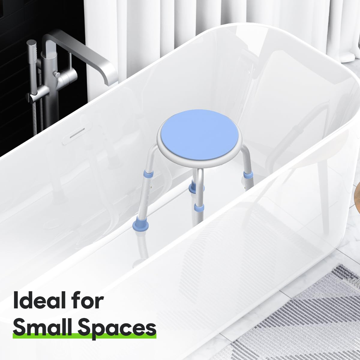 360 Rotating Swivel Shower Seat with Anti-Slip Rubber Tips Y5689