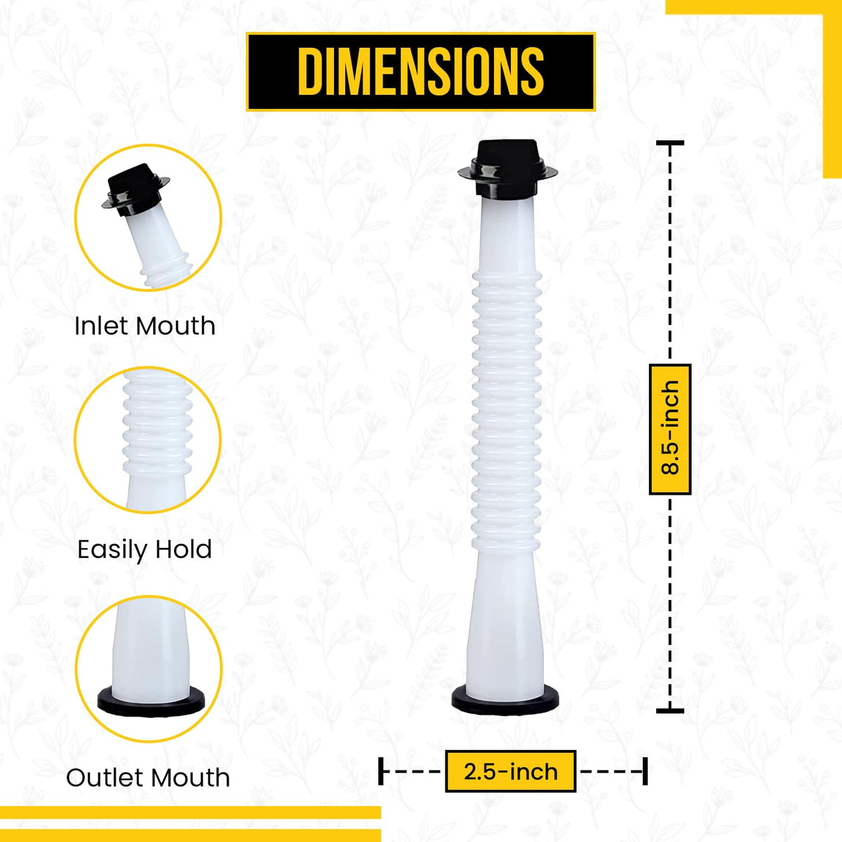 Gas Can Spout Replacement with Gasket, Stopper, Collar Caps and Vent Caps, Pack of 3 K244015