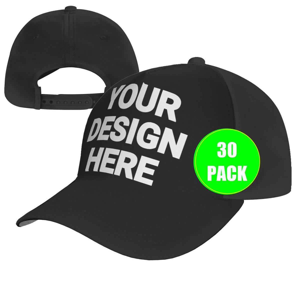 Custom Baseball Cap 30 Pack Adjustable Trucker Caps F93536