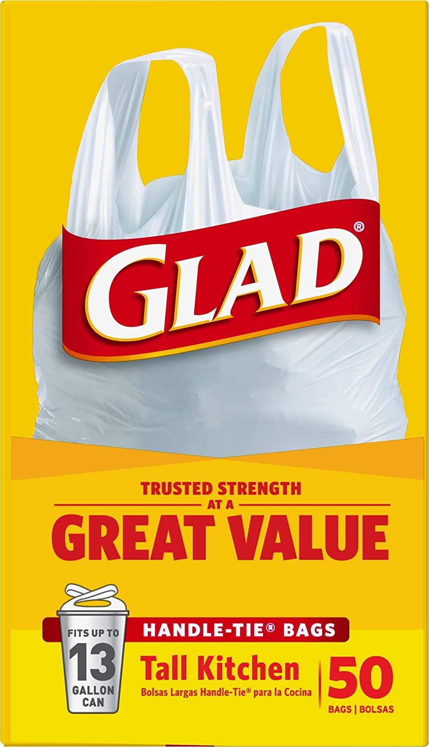 13 Gal. Tall Kitchen Handle-Tie Bags 50 ct Pack of 4 L45152