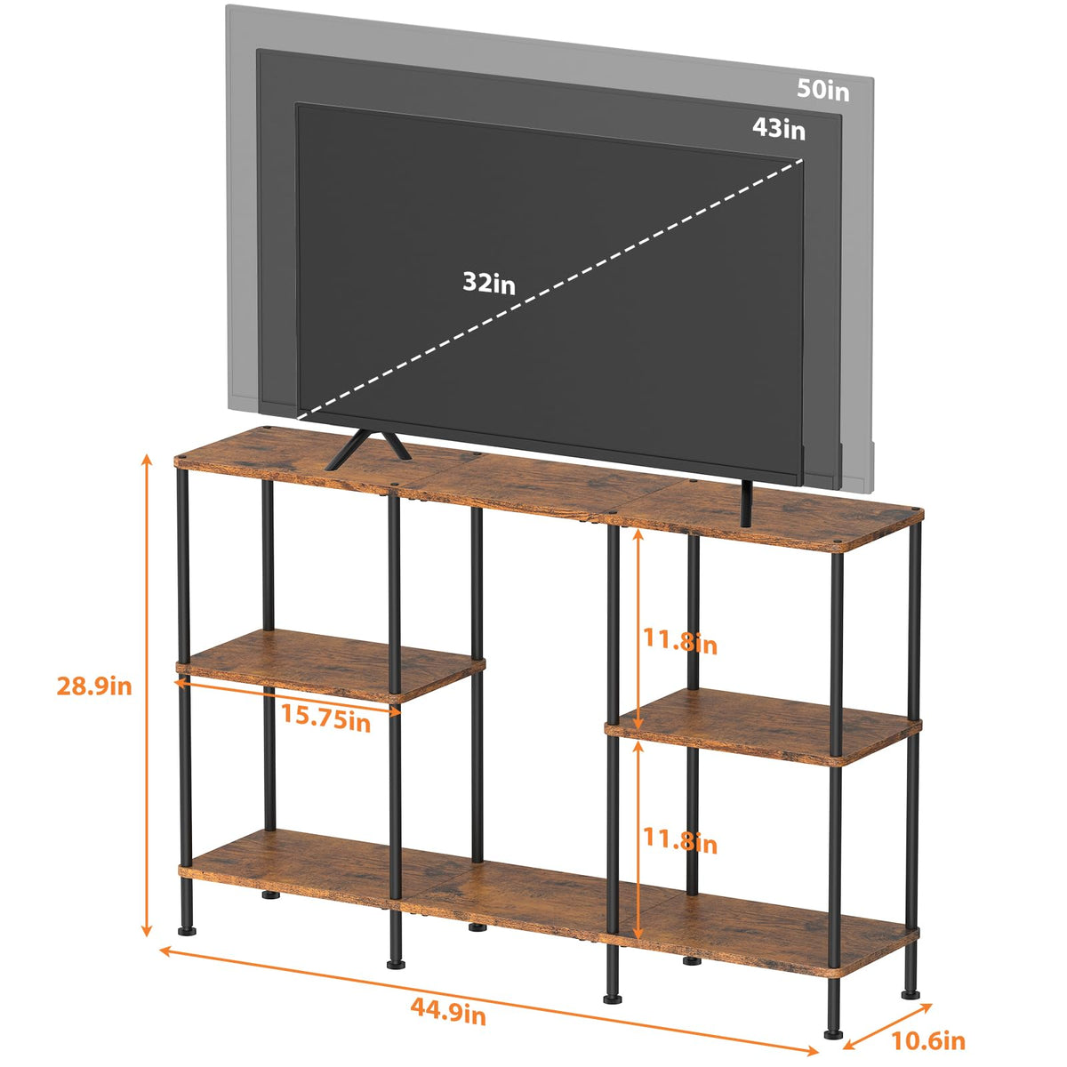 Tall 3 Tier TV Stand with Storage M907401
