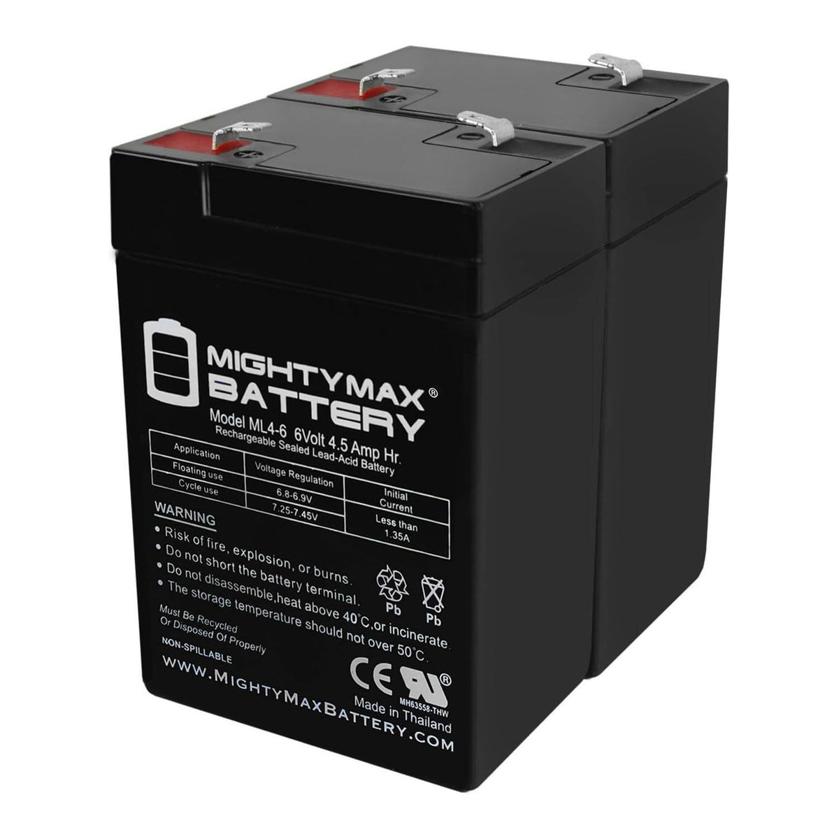 6V 4.5AH SLA Replacement Battery 2 Pack N1376