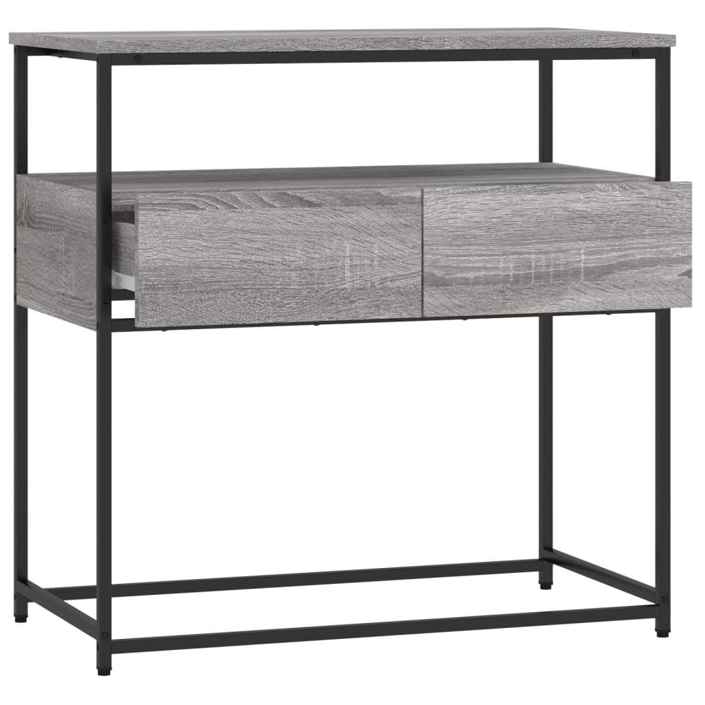Brown Oak Look Console Table with 2 Drawers and 1 Shelf I558651