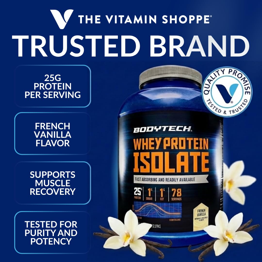 Whey Protein Isolate Powder, French Vanilla, 5 lb K533288