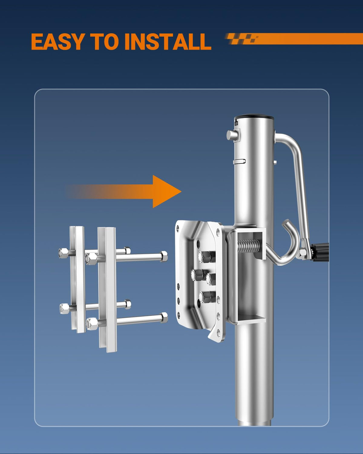 1200 lbs Galvanized Steel Trailer Jack with Wheel A725189