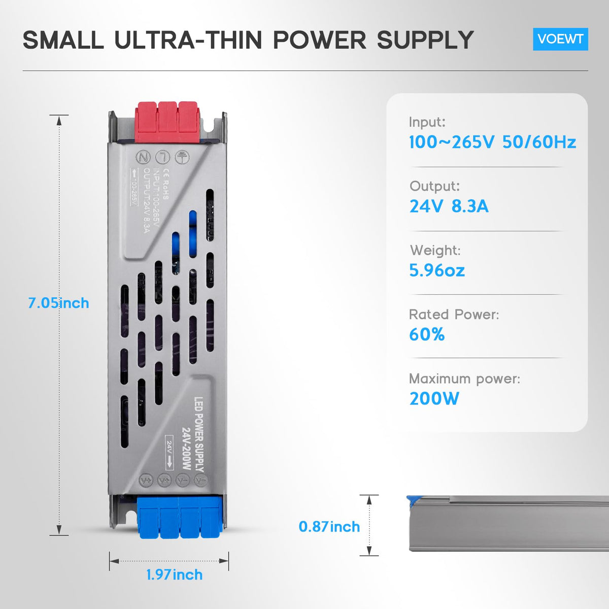 200 Watts 100V-265V AC to 24V DC LED Driver G183413