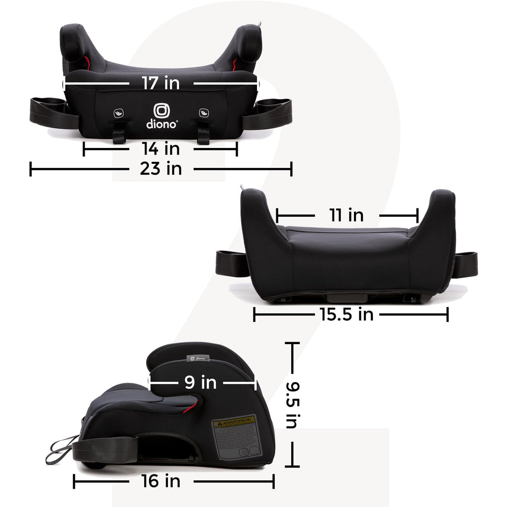 Black Backless Belt-Positioning Booster Car Seat D563