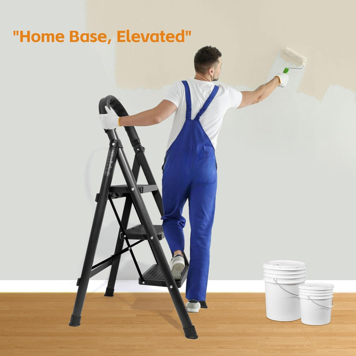 Lightweight Folding 3 Step Ladder Y1091