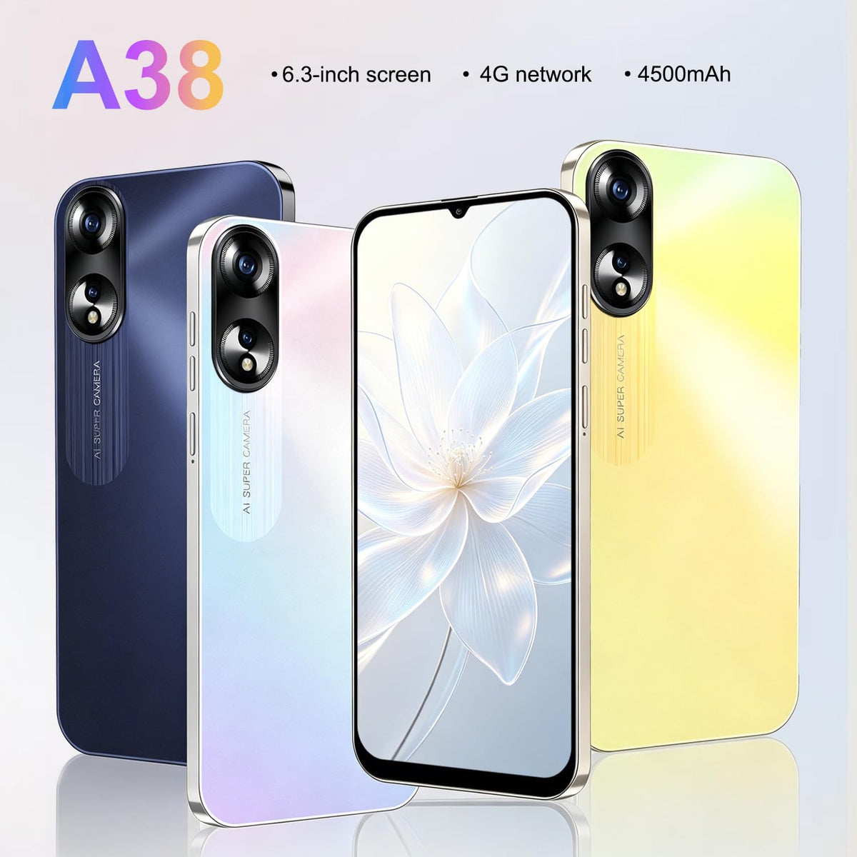 Unlocked 4G Smartphone 6.3 Inch Full Screen 3GB RAM 32GB ROM Black P343