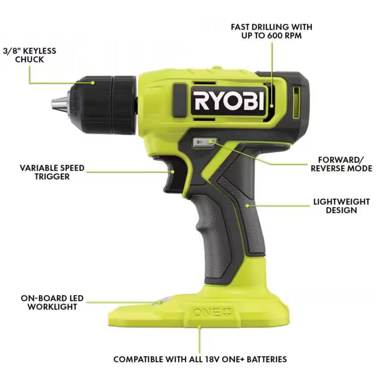 18V Drill/Driver Kit with Battery, Charger & Holster H800159