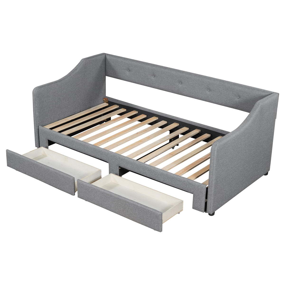 Upholstered Twin XL to King Size Daybed with Pop Up Trundle K36748