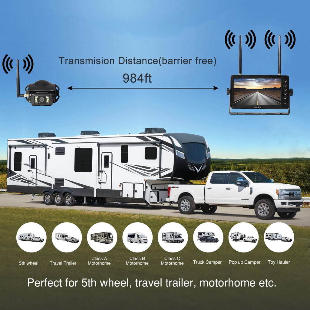 Wireless RV Backup Camera 1080P 7" Monitor System D9071