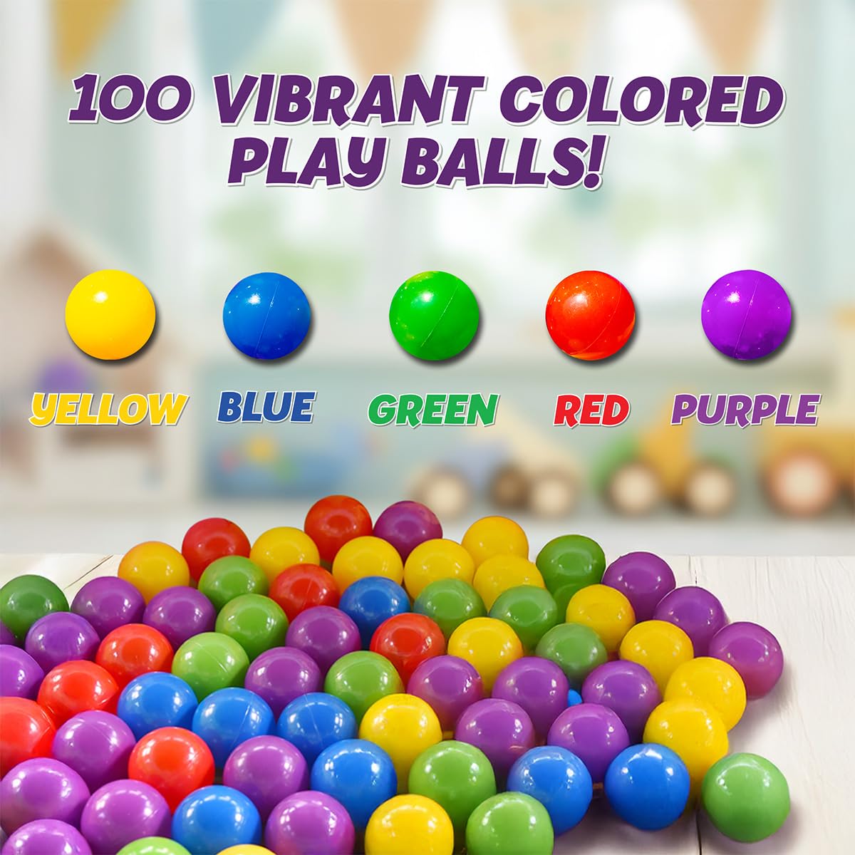 100 Count Multi Colored Play Balls J77053