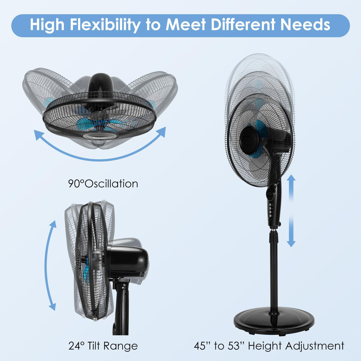 16” Pedestal Fan with 3-Speed Digital Control P631436