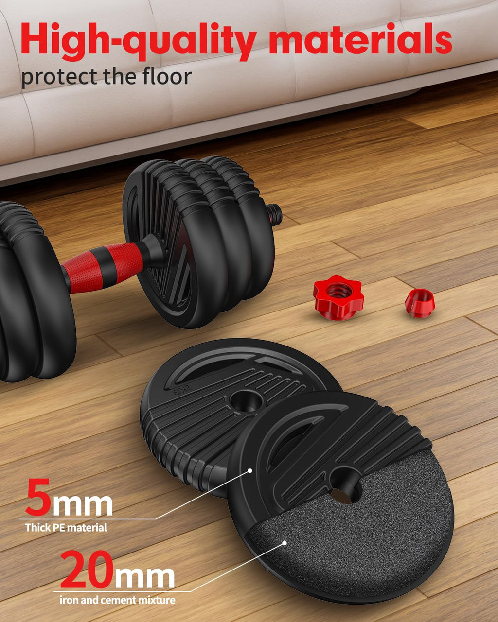 Adjustable Dumbbell Set 4 in 1 Free Weights T3393