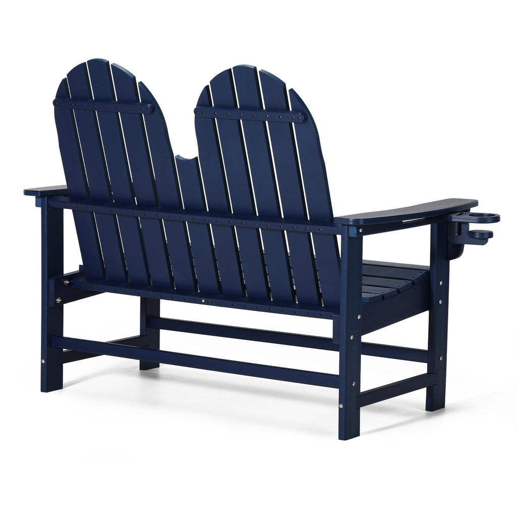 Navy Blue HDPE Adirondack Bench Y177