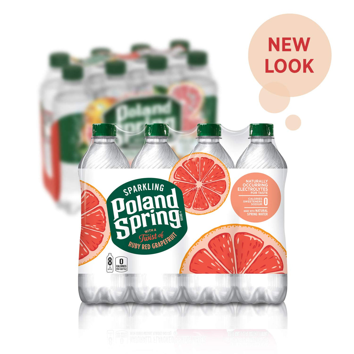 Sparkling Water, Red Ruby Grapefruit, 16.9 Fl Oz, Pack of 8 J240968