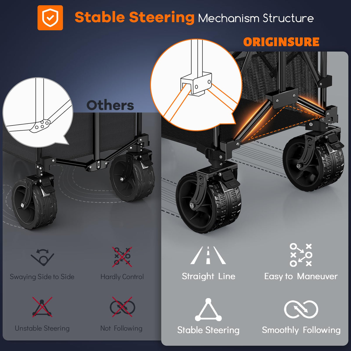 Foldable Double Decker Wagon, 560lbs, Black P11894