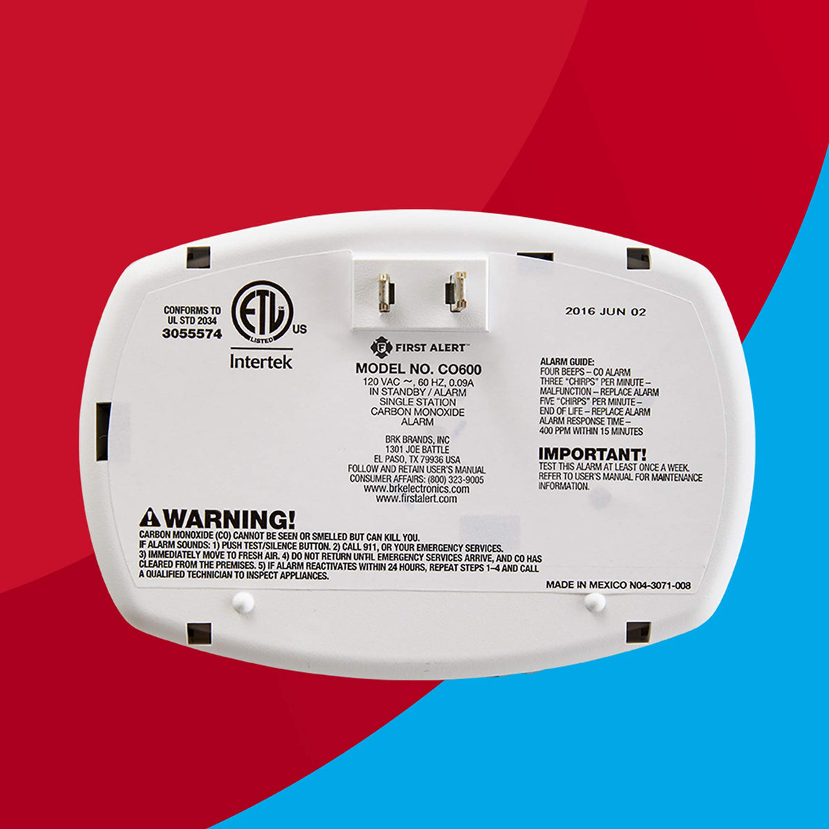 Plug in Carbon Monoxide Alarm J8308