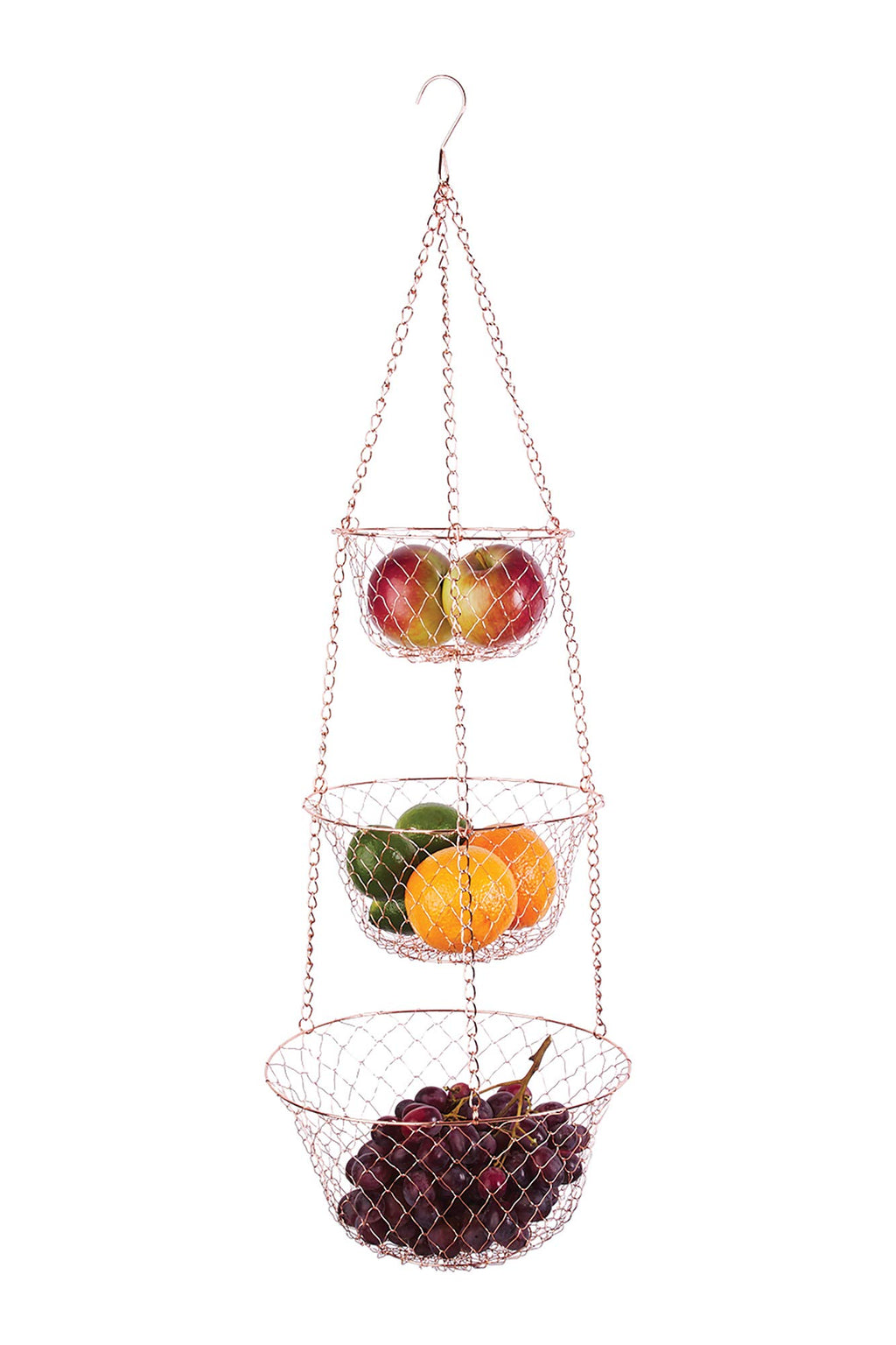 3-Tier Copper Hanging Fruit Baskets B35536