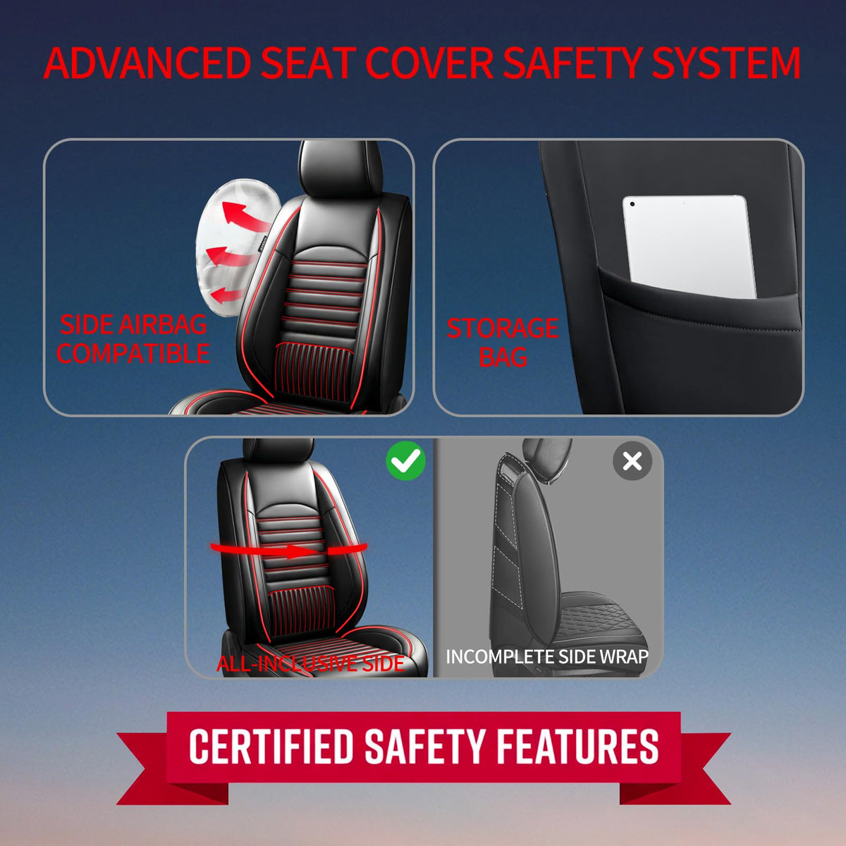 Car Seat Covers Full Set 5 Seat P398