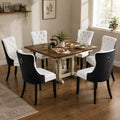 White Black PU Dining Chairs Set of 6 K68955