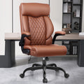 High Back Ergonomic Leather Office Chair with Flip-Up Armrests I976535