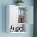 White Wall Mount Bathroom Cabinet with Adjustable Shelves Z315593