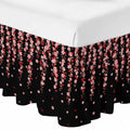 Pink Floral Ruffled Wrap Around Bed Skirt California King 18" Drop C128044