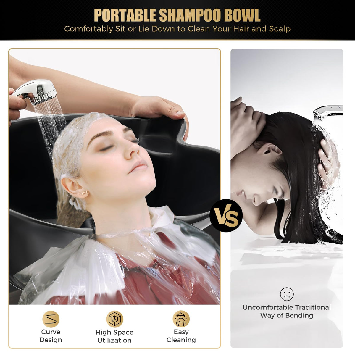 Portable Height and Angle Adjustable Shampoo Basin with Electric Pump S784
