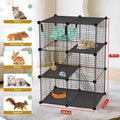3-Tier Metal Wire Cat Cage with Hammock & Ramp Q2014
