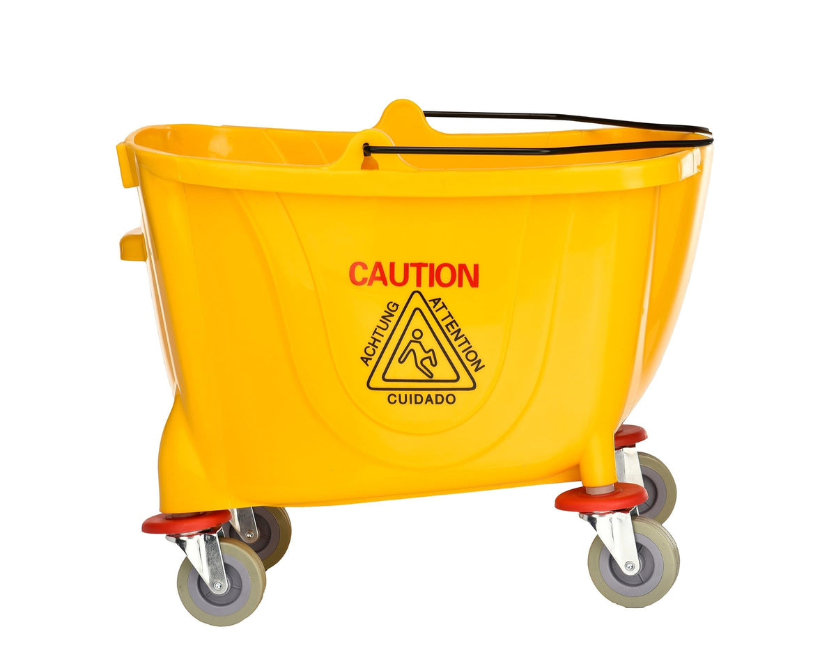 35 qt. Yellow Mop Bucket on Wheels Q390659