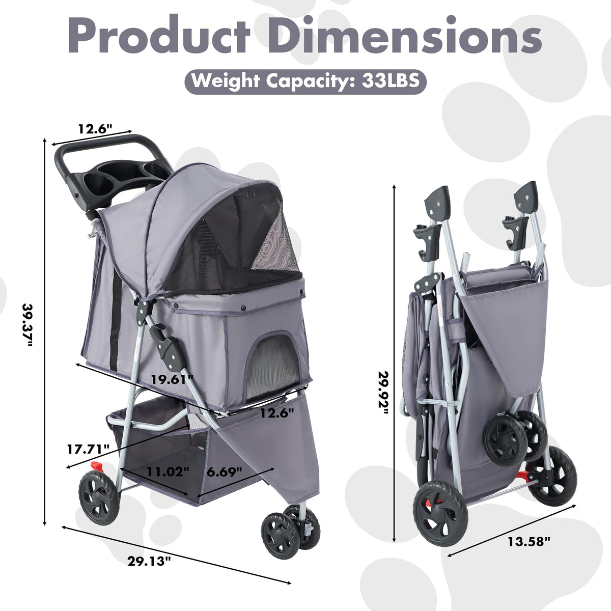 3 Wheels Pet Stroller C3599