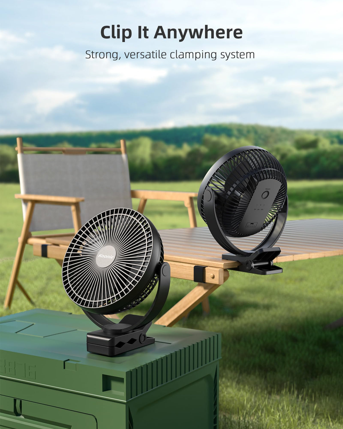 8" Black Clip on Fan X629