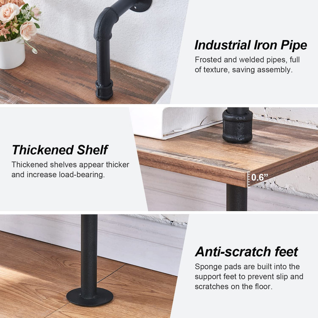 6 Tier Industrial Pipe Bookshelf D38970