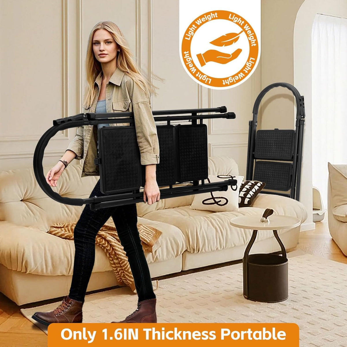 Lightweight Folding 3 Step Ladder Y1091