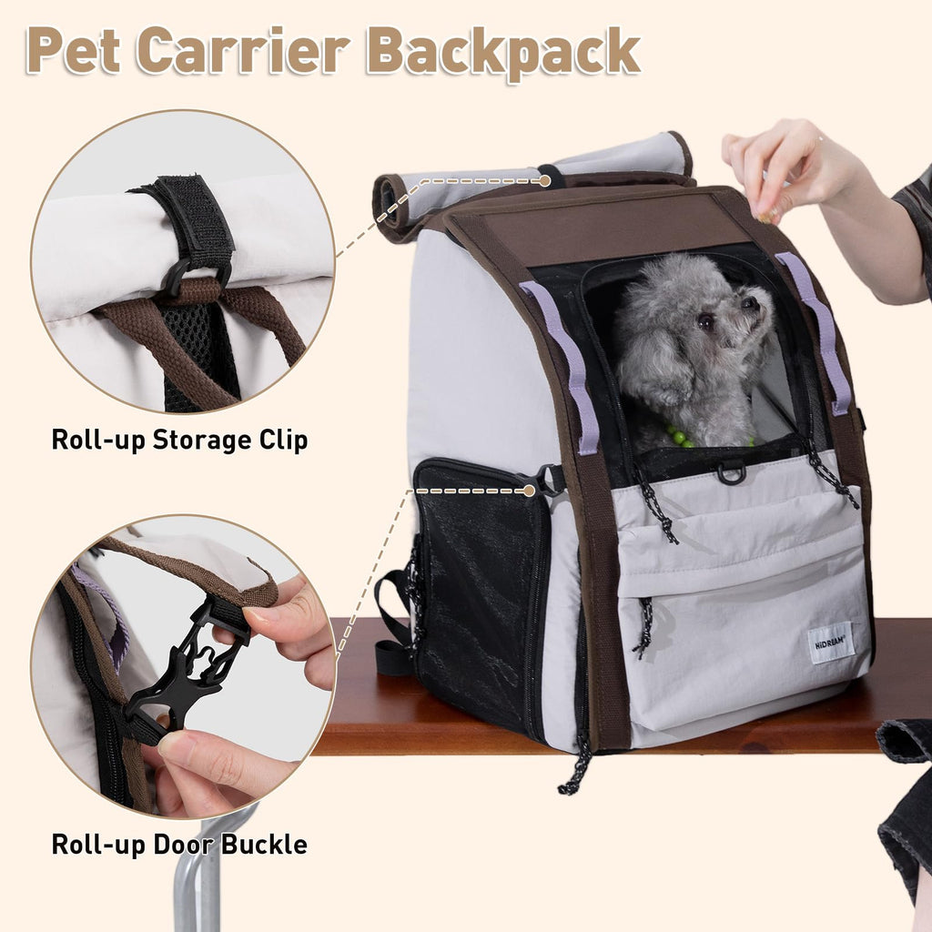 Light Grey Pet Carrier Backpack V4203