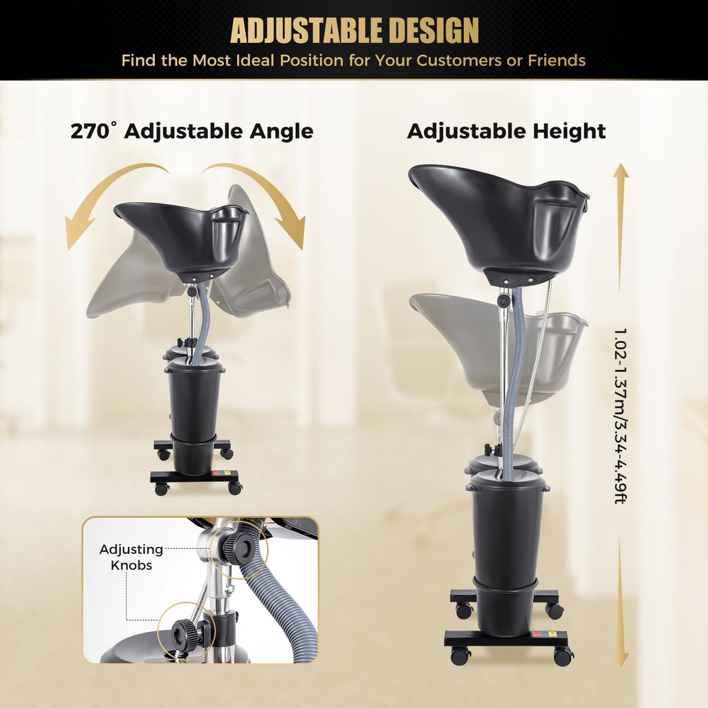 Portable Height and Angle Adjustable Shampoo Basin with Electric Pump S784