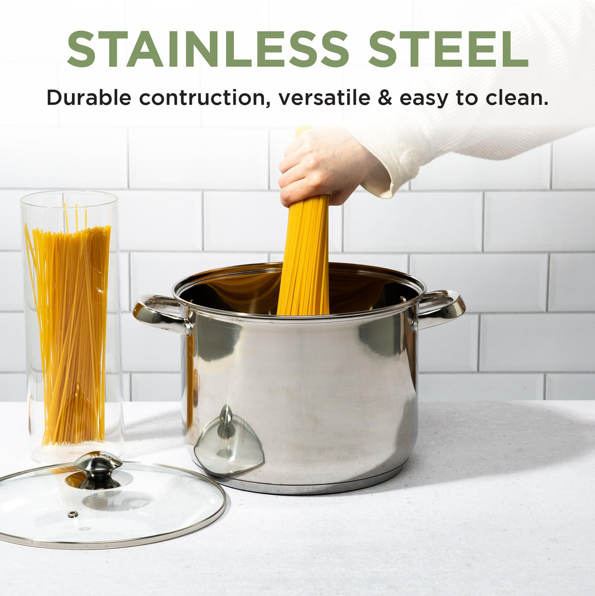 Stainless Steel 8-Quart Stock Pot with Glass Lid D4237