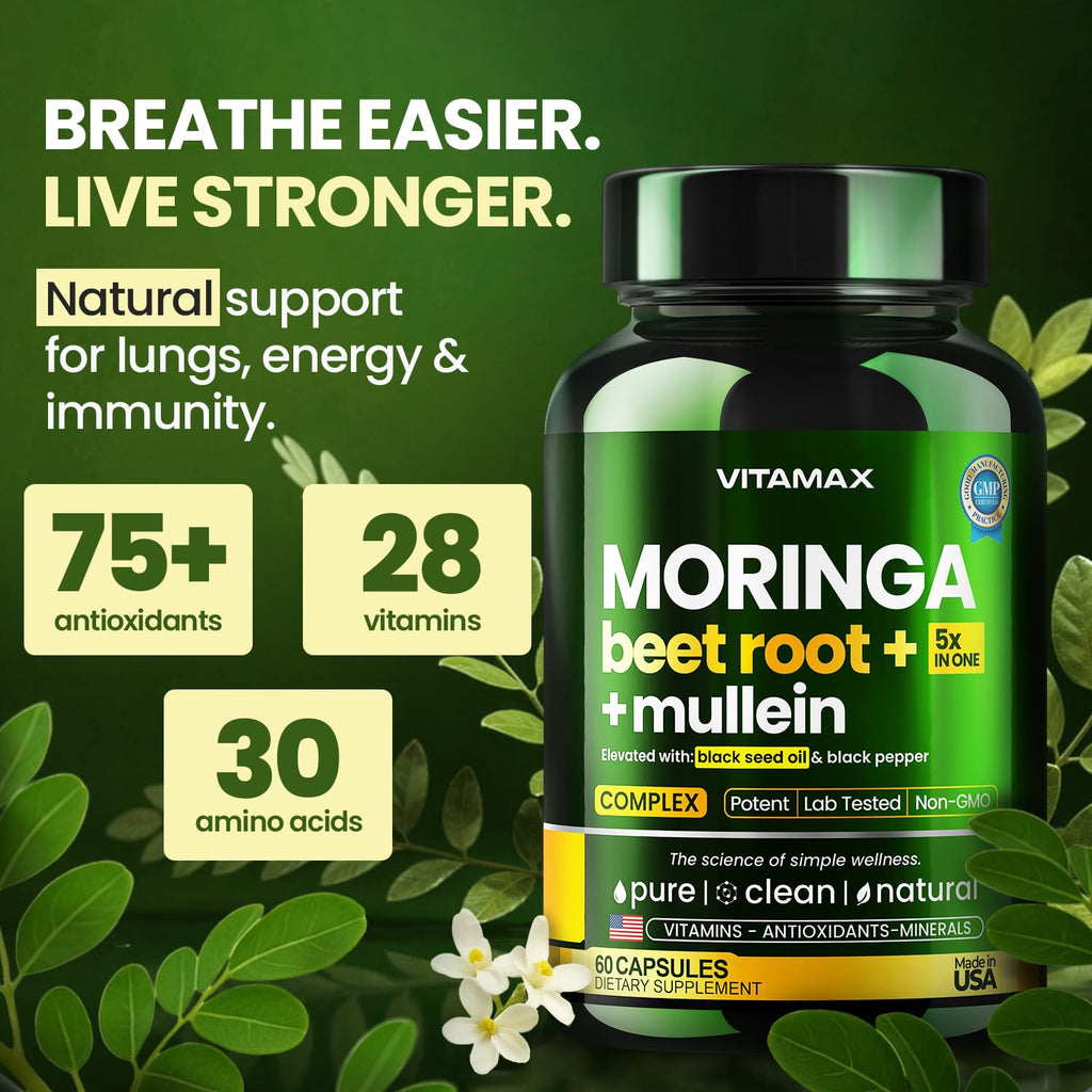 Moringa Beet Root Mullein Leaf Capsules D5625