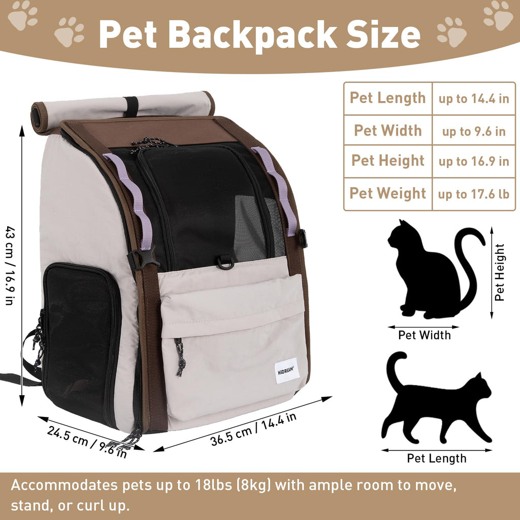 Light Grey Pet Carrier Backpack V4203