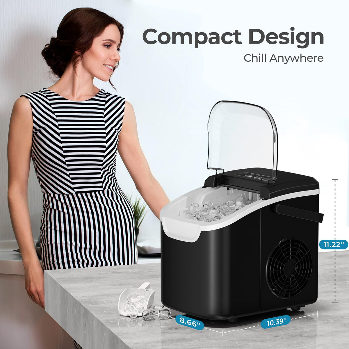 Countertop Ice Maker Machine 26Lbs/Day Y5237