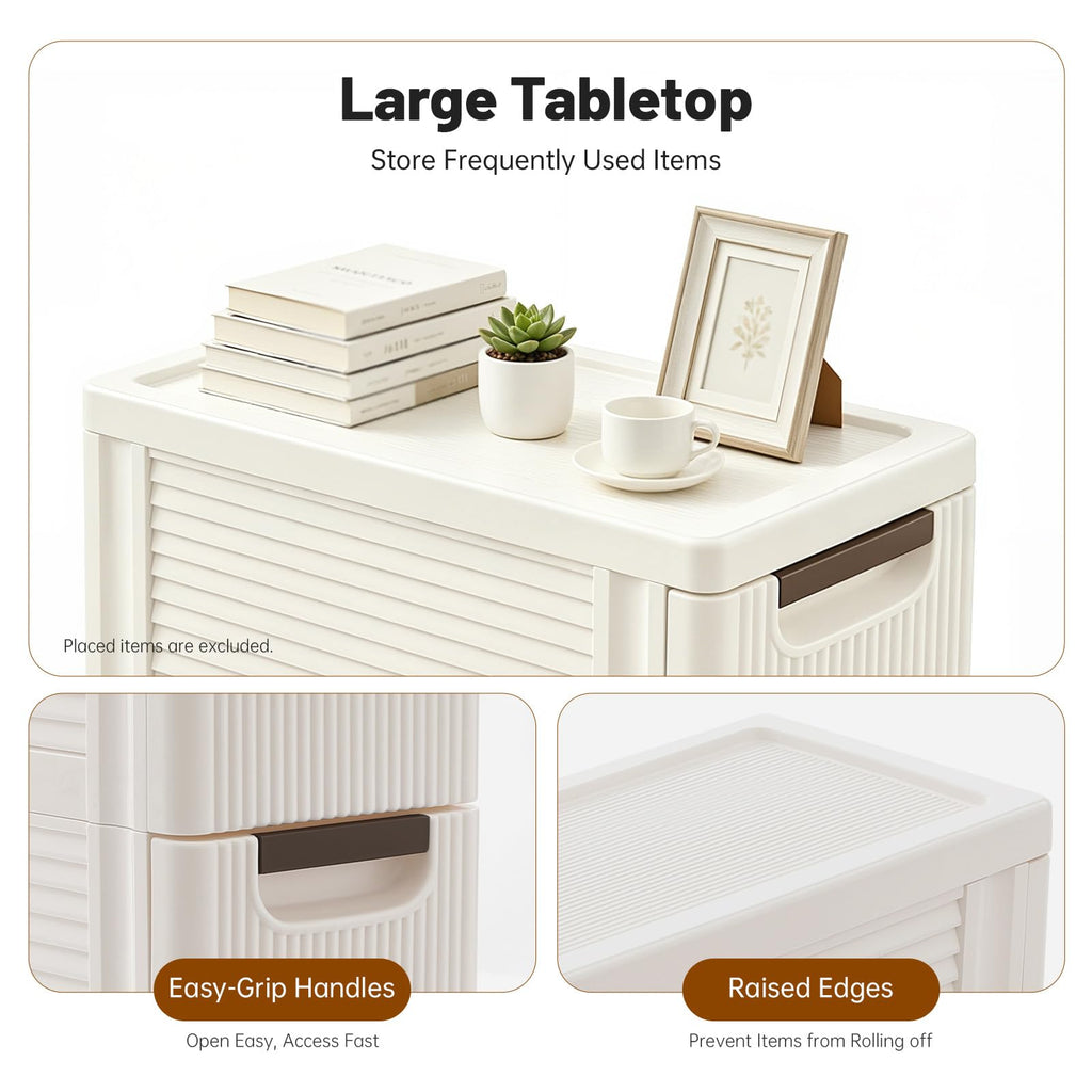 3 Drawers Narrow Plastic Storage Cabinet on Wheels D8909