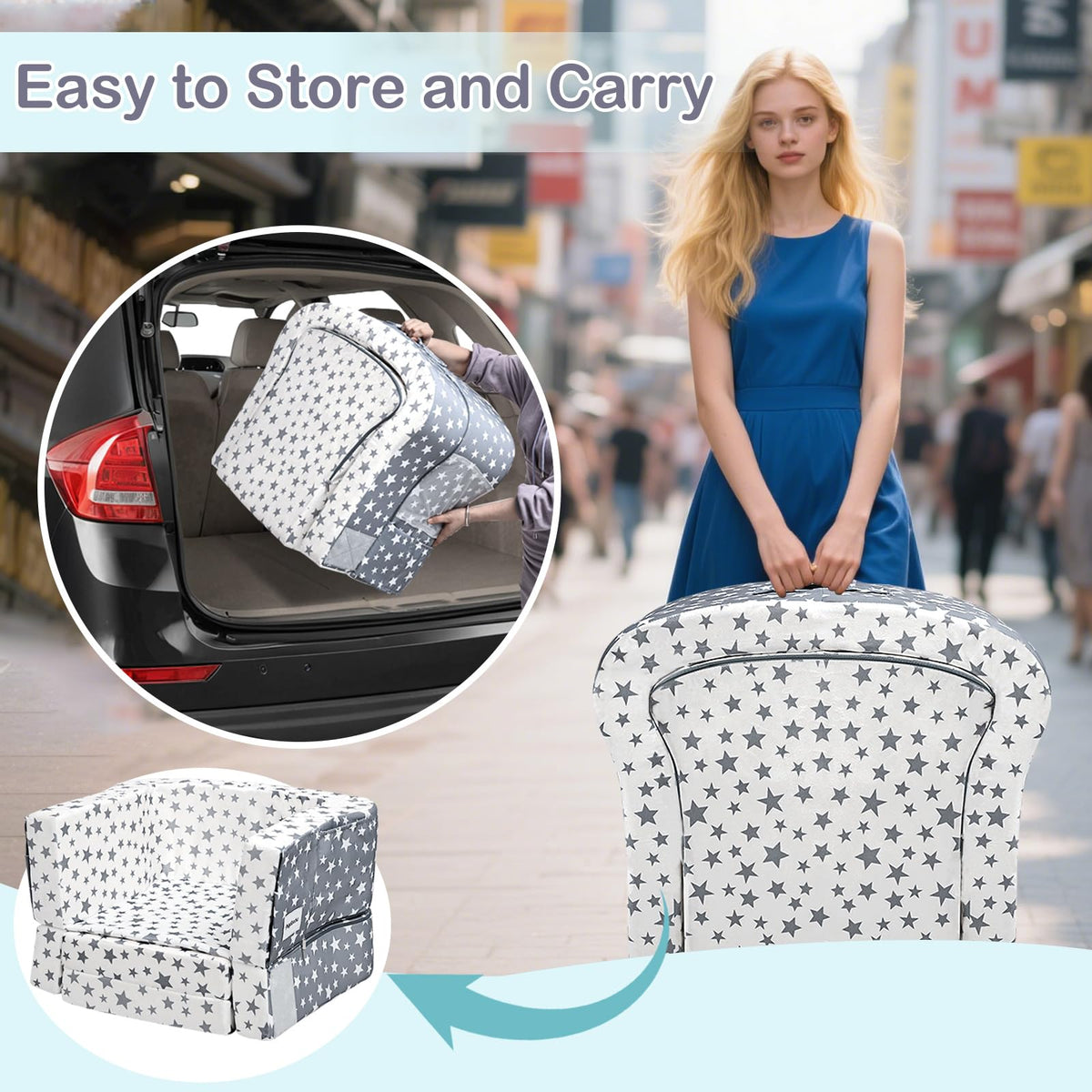 Portable Toddler Travel Bed & Chair 2-in-1 X951